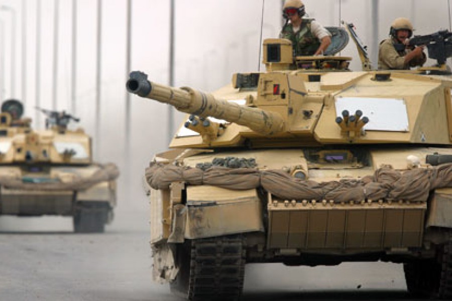 Demonstration on a tank in Britain